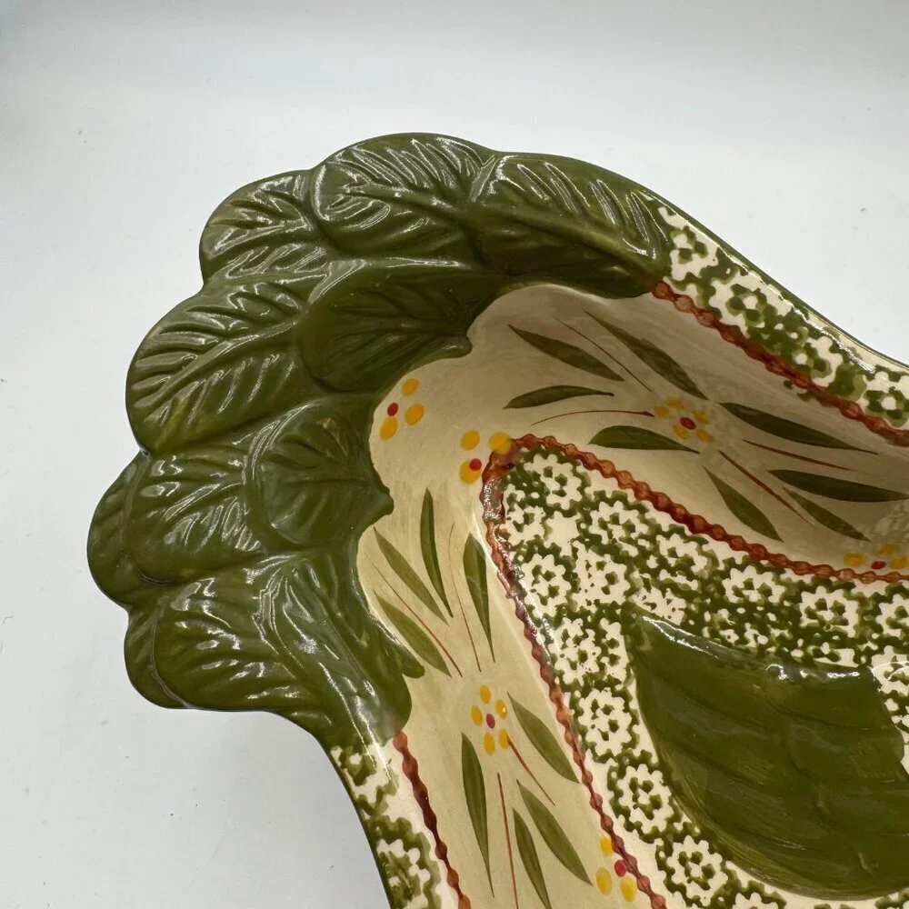 Temptations by Tara Old World Green Chicken Rooster Bowl